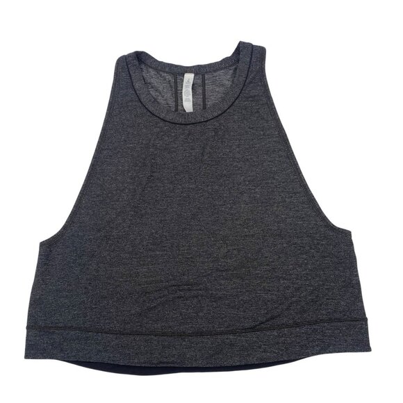 Lululemon Size 8 Pace Perfect Tank Heathered Gray Black Oversized - Picture 1 of 8